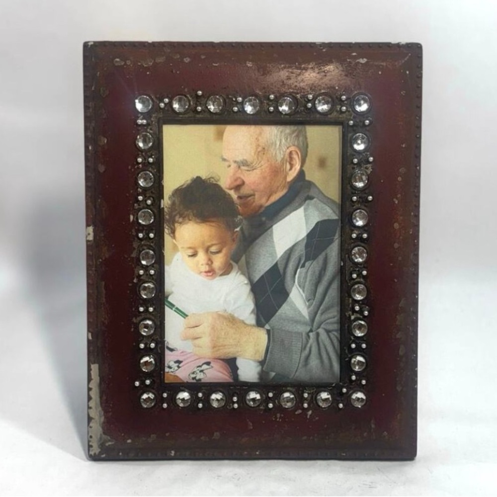 Rustic Distressed Finish Vintage style Metal Photo Frame Picture Holder 5x7 inch